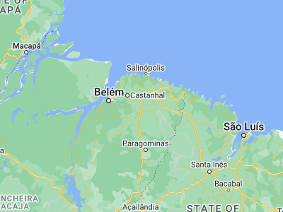 Map showing location of São Miguel do Guamá (-1.62667, -47.48333)