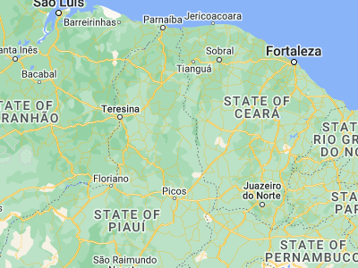 Map showing location of São Miguel do Tapuio (-5.50361, -41.32333)