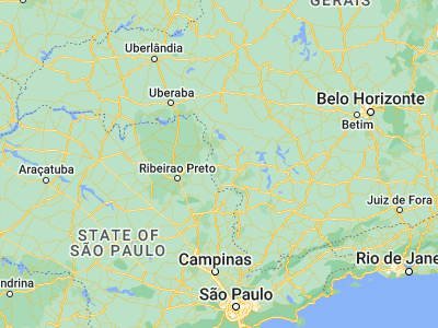 Map showing location of São Sebastião do Paraíso (-20.91694, -46.99139)