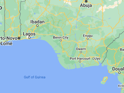 Map showing location of Sapele (5.89405, 5.67666)