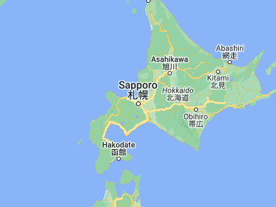 Map showing location of Sapporo (43.06417, 141.34694)