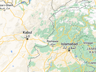 Map showing location of Sar Kāṉī (34.79023, 71.10962)