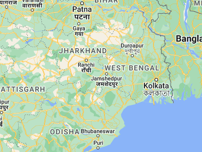 Map showing location of Saraikela (22.71667, 85.95)