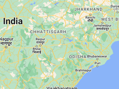 Map showing location of Saraipāli (21.33333, 83)