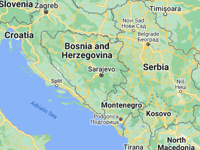 Map showing location of Sarajevo (43.84864, 18.35644)