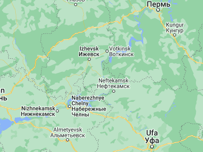 Map showing location of Sarapul (56.47633, 53.79782)