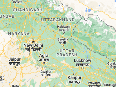 Map showing location of Sarauli (28.4929, 79.0914)