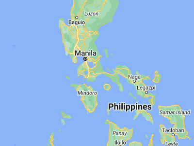 Map showing location of Sariaya (13.9624, 121.5265)