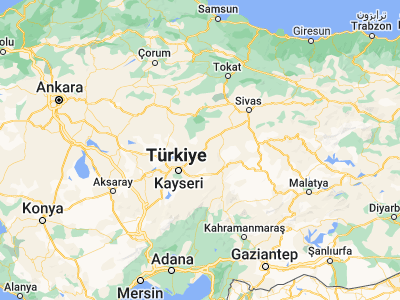 Map showing location of Sarıoğlan (39.07694, 35.96671)