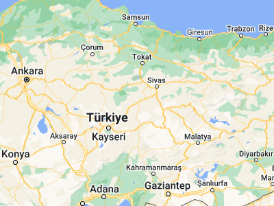Map showing location of Şarkışla (39.35186, 36.40976)