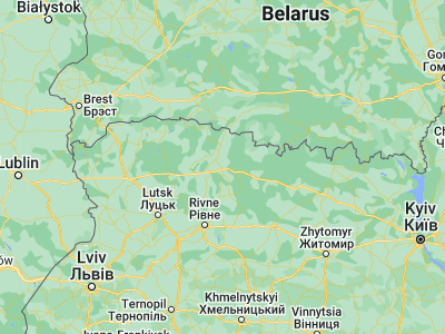 Map showing location of Sarny (51.33795, 26.60191)