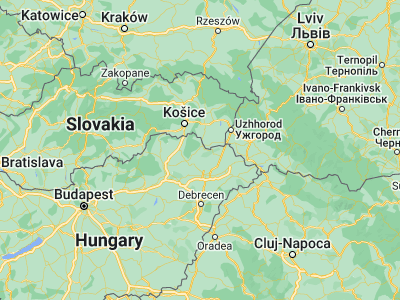 Map showing location of Sárospatak (48.31667, 21.58333)