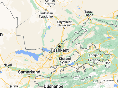 Map showing location of Saryaghash (41.45, 69.16667)