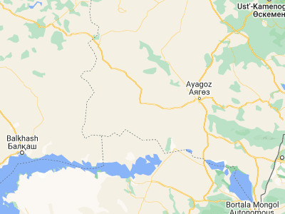 Map showing location of Sarykamys (47.78333, 78.71667)