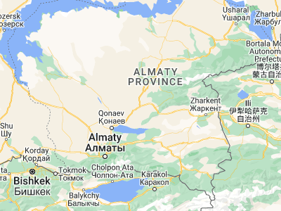 Map showing location of Saryözek (44.36121, 77.97644)