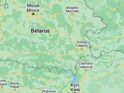 Map showing location of Sasnovy Bor (52.5194, 29.5988)