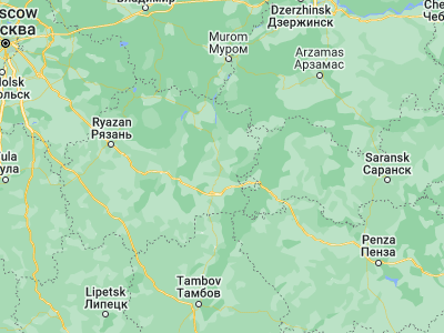 Map showing location of Sasovo (54.35369, 41.91986)
