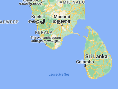 Map showing location of Sathankulam (8.44164, 77.91349)