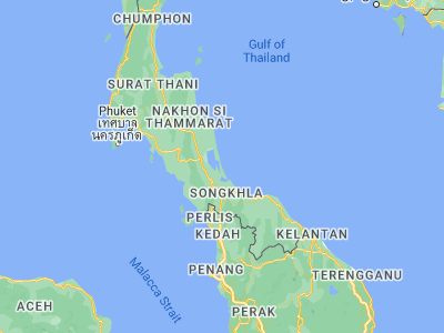 Map showing location of Sathing Phra (7.47303, 100.43908)