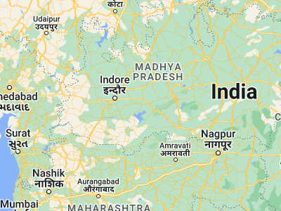 Map showing location of Satwās (22.53333, 76.68333)