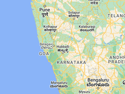Map showing location of Saundatti (15.78333, 75.11667)