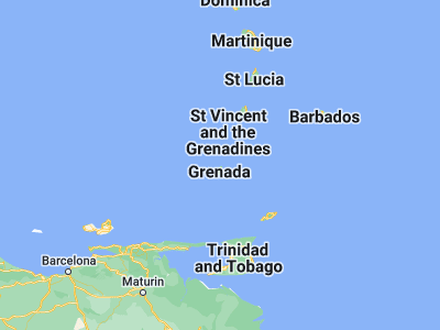 Map showing location of Sauteurs (12.21667, -61.63333)