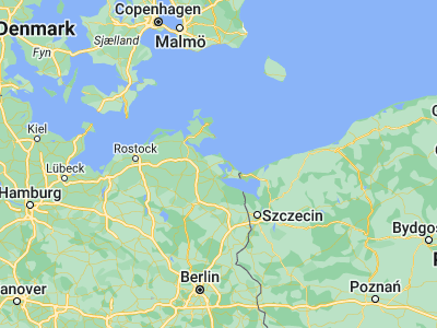 Map showing location of Sauzin (54.03333, 13.78333)