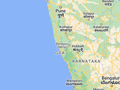 Map showing location of Sāvantvādi (15.9, 73.81667)