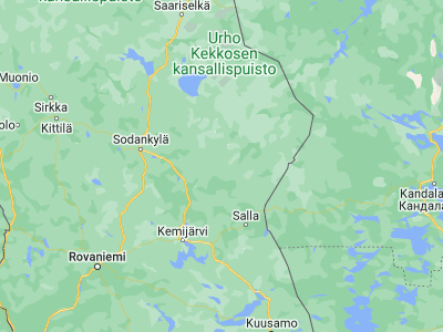 Map showing location of Savukoski (67.2925, 28.15806)