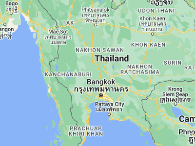 Map showing location of Sawaeng Ha (14.74642, 100.32942)