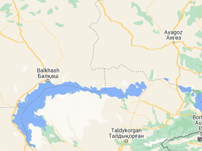 Map showing location of Sayaq (47, 77.26667)