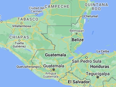 Map showing location of Sayaxché (16.51667, -90.16667)