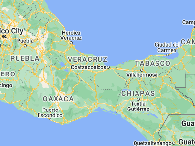 Map showing location of Sayula de Alemán (17.88083, -94.9601)