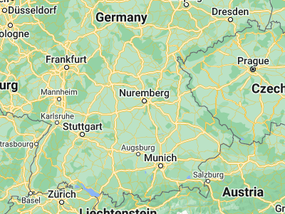 Map showing location of Schwabach (49.33047, 11.02346)
