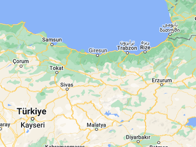 Map showing location of Şebinkarahisar (40.28833, 38.42361)