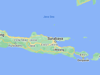 Map showing location of Sedayulawas (-6.88, 112.2726)