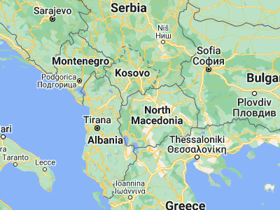 Map showing location of Sedlarevo (41.88306, 21.1275)