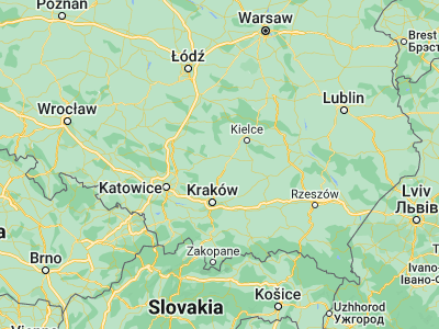 Map showing location of Sędziszów (50.5659, 20.05563)