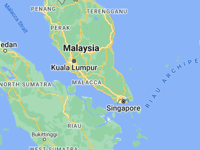 Map showing location of Segamat (2.5148, 102.8158)