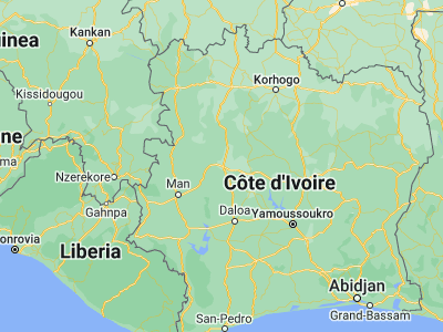 Map showing location of Séguéla (7.96111, -6.67306)