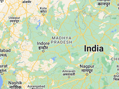 Map showing location of Sehore (23.2, 77.08333)