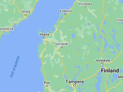 Map showing location of Seinäjoki (62.8, 22.83333)