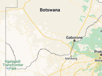 Map showing location of Sekoma (-24.4, 23.88333)