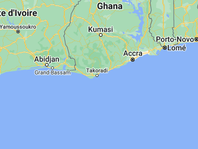 Map showing location of Sekondi-Takoradi (4.934, -1.7137)