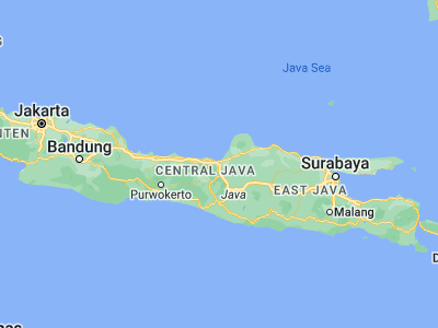Map showing location of Semarang (-6.9932, 110.4203)