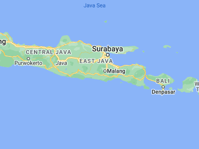 Map showing location of Sembung (-8.141, 112.3826)
