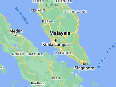 Map showing location of Semenyih (2.9516, 101.843)