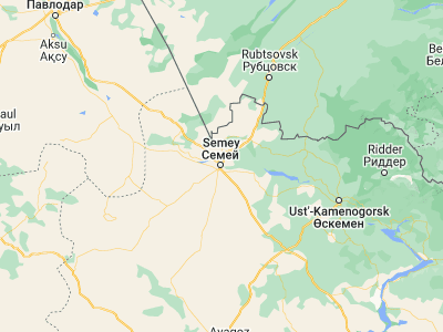 Map showing location of Semey (50.42675, 80.26669)