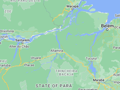 Map showing location of Senador José Porfírio (-2.59083, -51.95417)