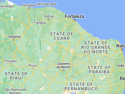 Map showing location of Senador Pompeu (-5.58806, -39.37167)